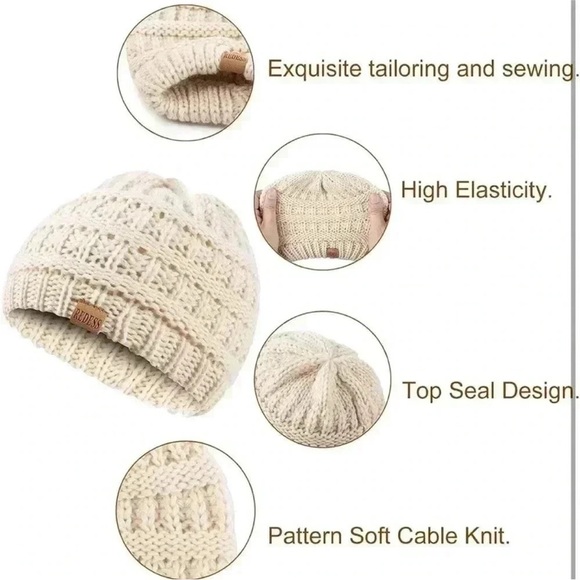 Chunky Knit Pink, Blue and Purple Baby Beanies - Picture 3 of 7